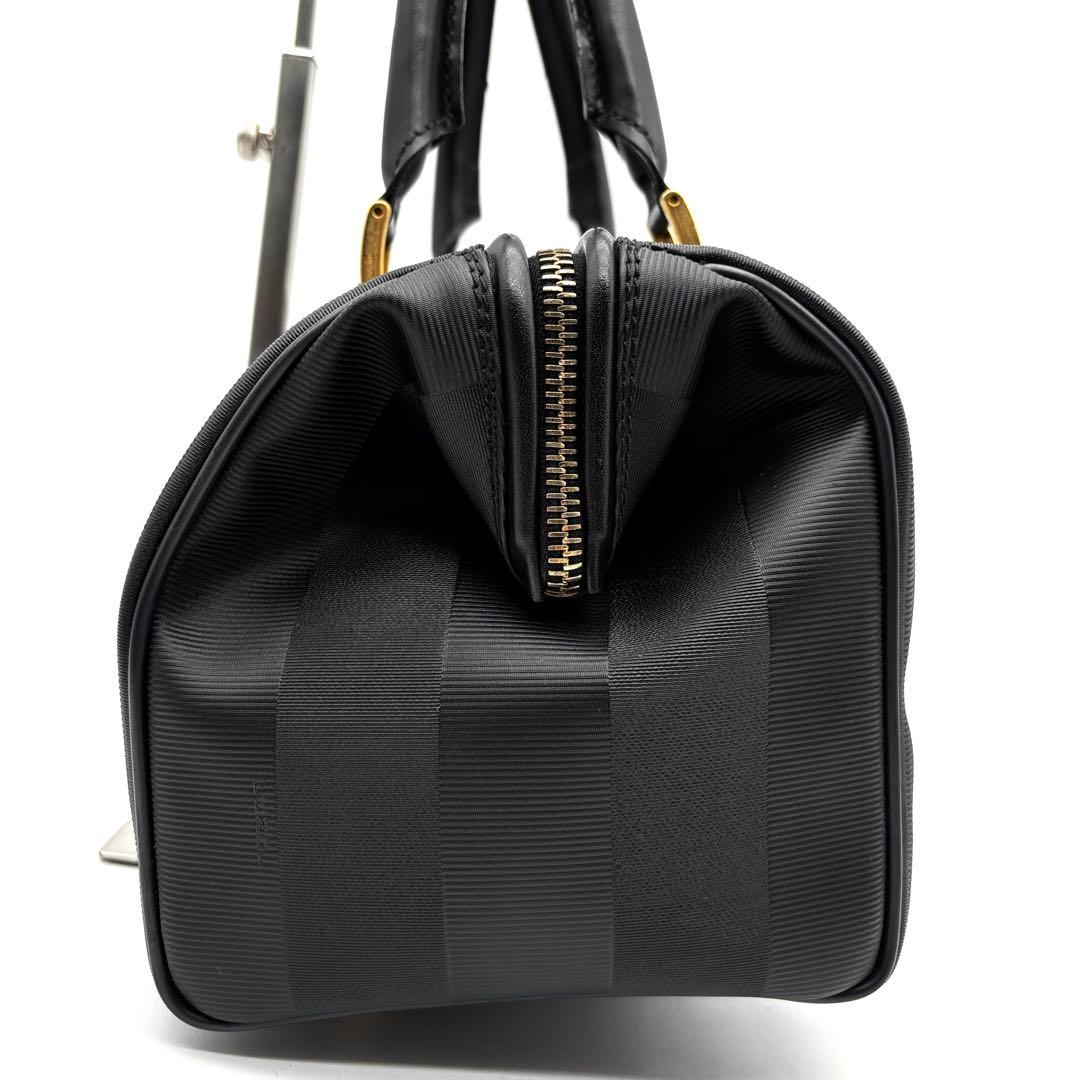 【未使用級】フェンディ ペカン ミニボストン 2way ナイロン レザー 黒