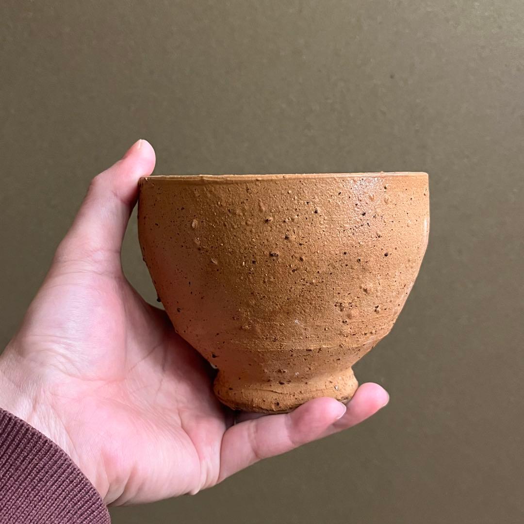 森岡成好　南蛮焼締茶碗　碗　《検索: 種子島焼・小山冨士夫・中里隆・中川自然坊》