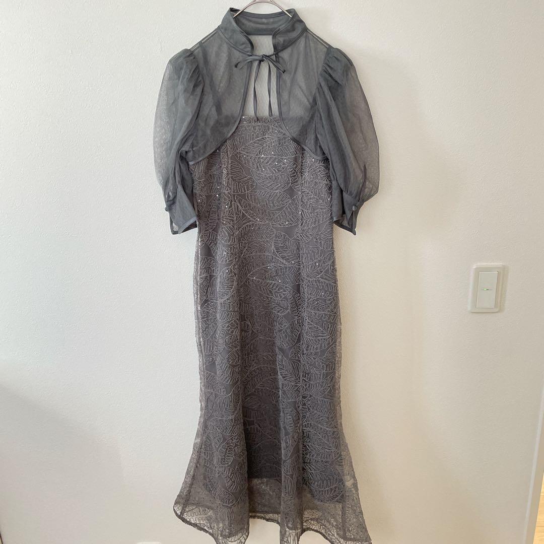 Leja スパンコールボタニカルマーメイドボレロ2wayワンピースドレス　結婚式