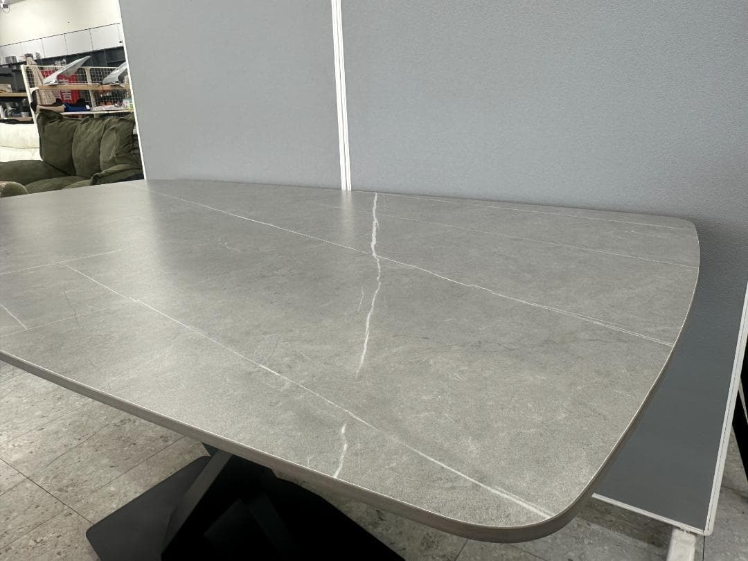 セラミックダイニングテーブル　大理石調　グレー