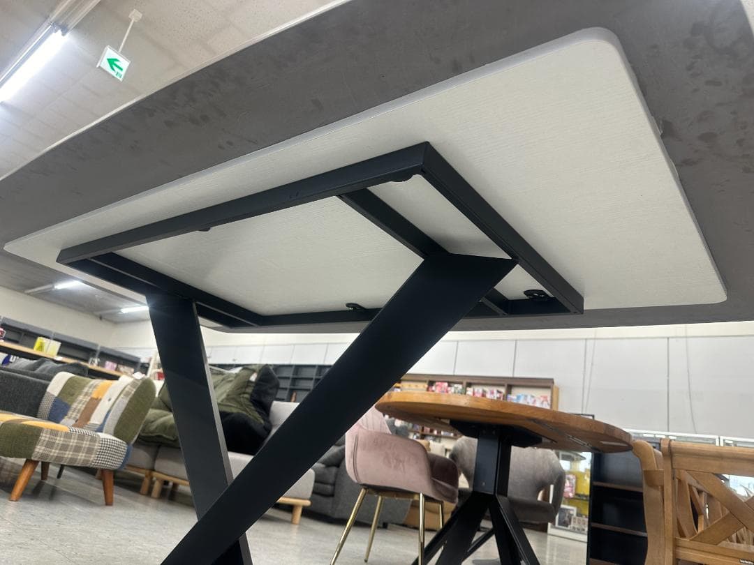 セラミックダイニングテーブル　大理石調　グレー