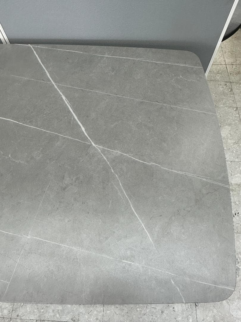 セラミックダイニングテーブル　大理石調　グレー