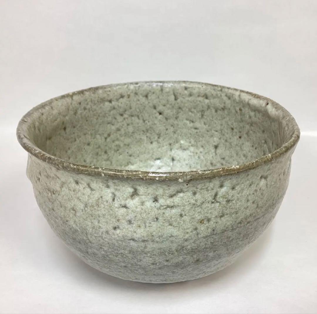 茶碗 灰釉 鵬雲斎書付 谷口良三作 木箱入 茶道具 古物品