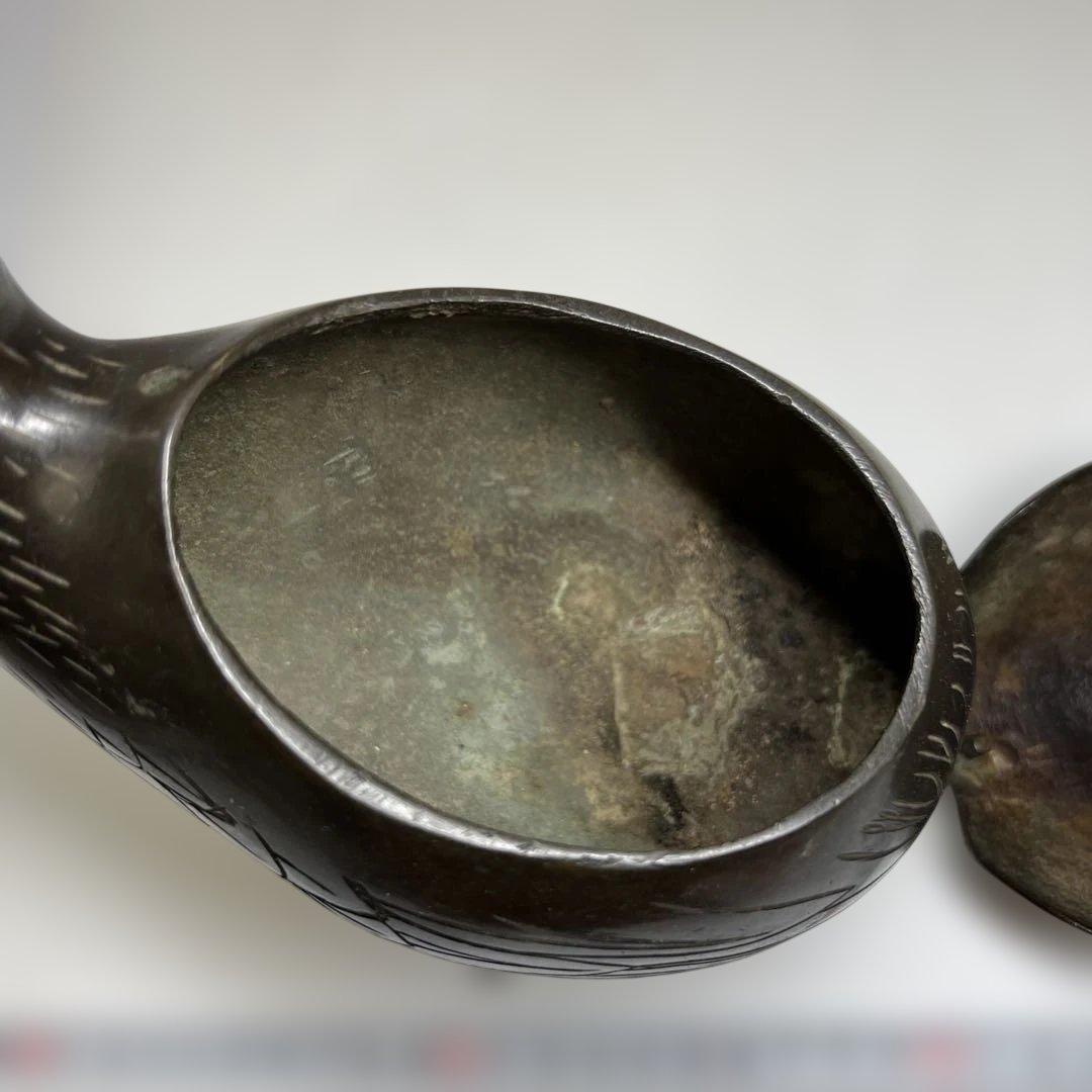 古銅　ウズラ香炉　木箱付　1345g/高さ約21㎝　東Y7-0626⭐︎2Fトカエ