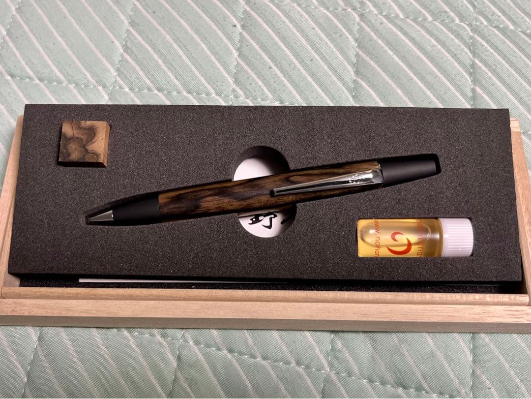 野原工芸　特上黒柿　未使用　ボールペン・ロータリー