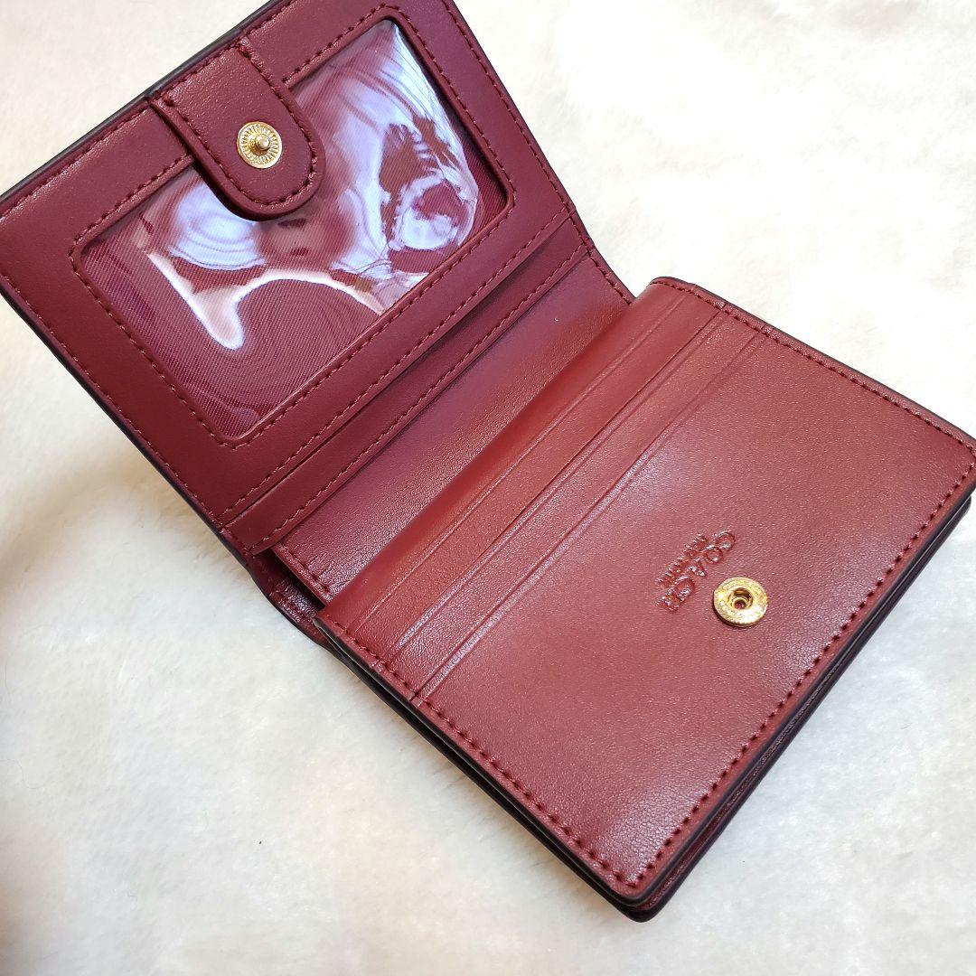 COACH コーチ　新品未使用　ミニスナップウォレット　チェリー　シグネチャー