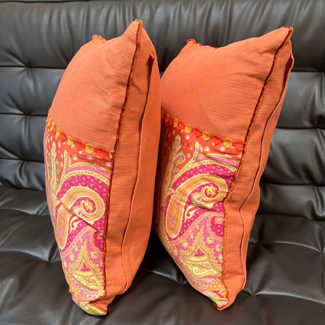 エトロペイズリー柄クッションカバー 2個セット