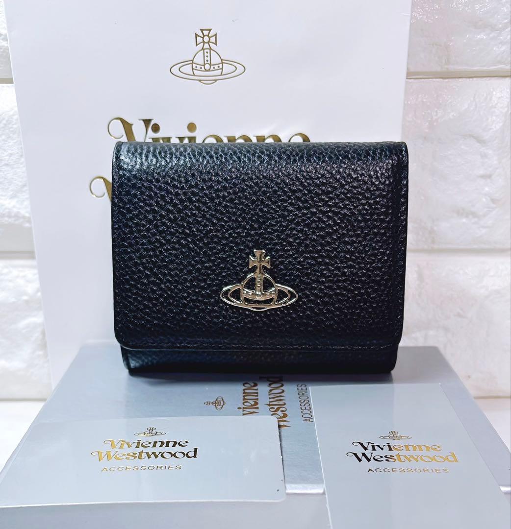 【ショッパー付き】新品 ヴィヴィアン・ウエストウッド　三つ折り財布 ブラック