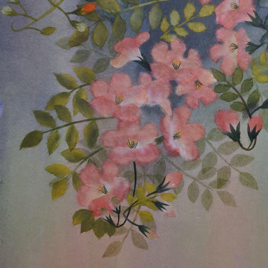 【ちぎり絵】「映(はえる)」　ノウゼンカズラ　ハンドメイド　(P 10)　彩りを