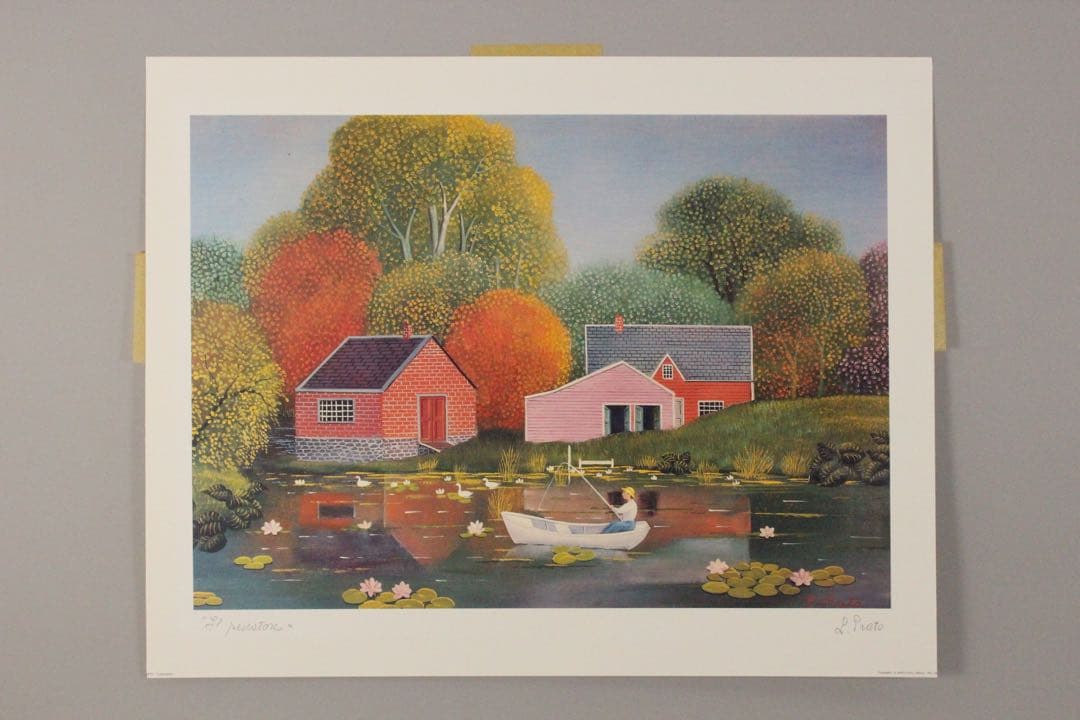 No4714 額装　ポスター　風景画　フランス　絵画　インテリア　送料無料