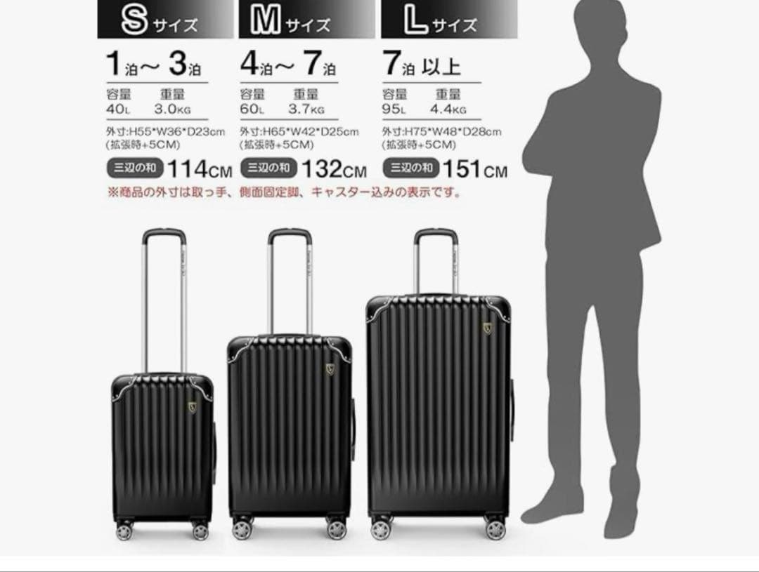 ❣️即日発送❣️ スーツケース S 機内持込可 ブラック 40L 1-3泊