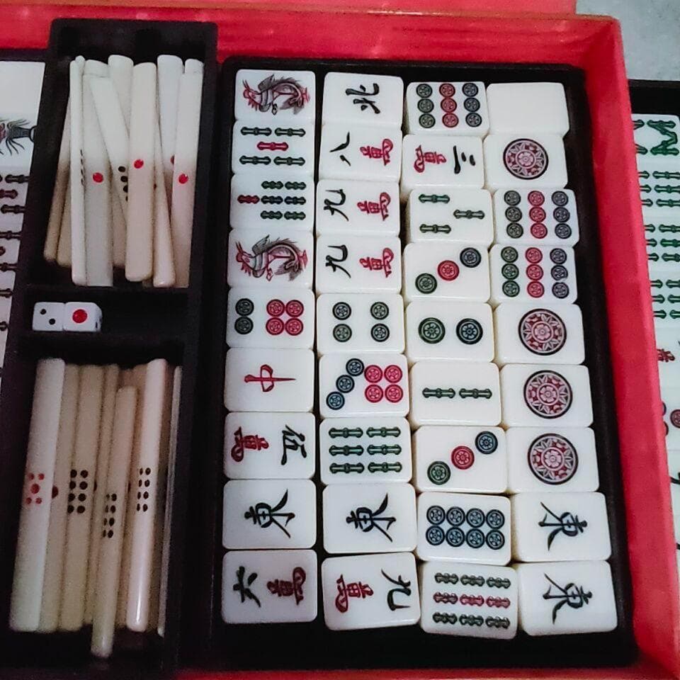 麻雀牌★ マージャン 昭和レトロ セット 中古 レア 廃盤