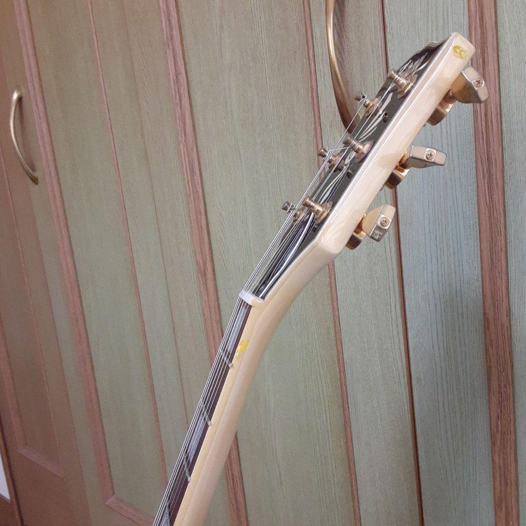 渋色　Burny レスポールエレキギター アイボリー　タッチペンあり