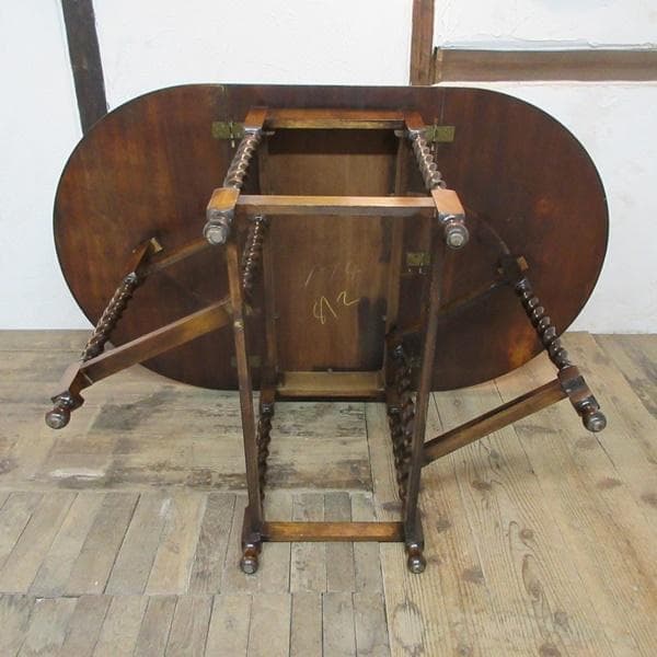 イギリス製 アンティーク 家具 ゲートレッグテーブル ツイスト 英国 6976d