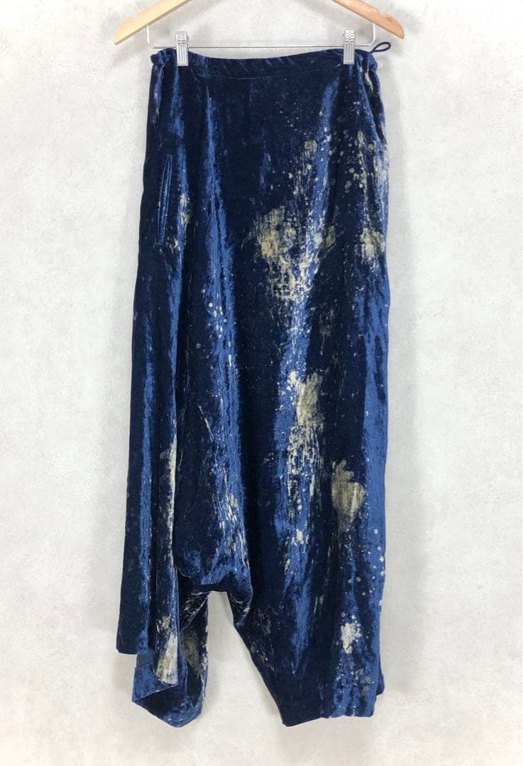 Y's ワイズ 2019SS ベロア サルエルワイドパンツ ネイビー