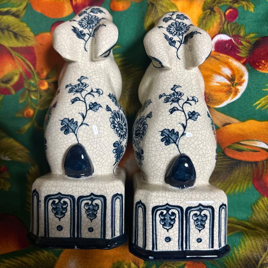 ★超お得★うさぎの置物　陶器　古道具　2個セット　ヴィンテージ　美品 激レア