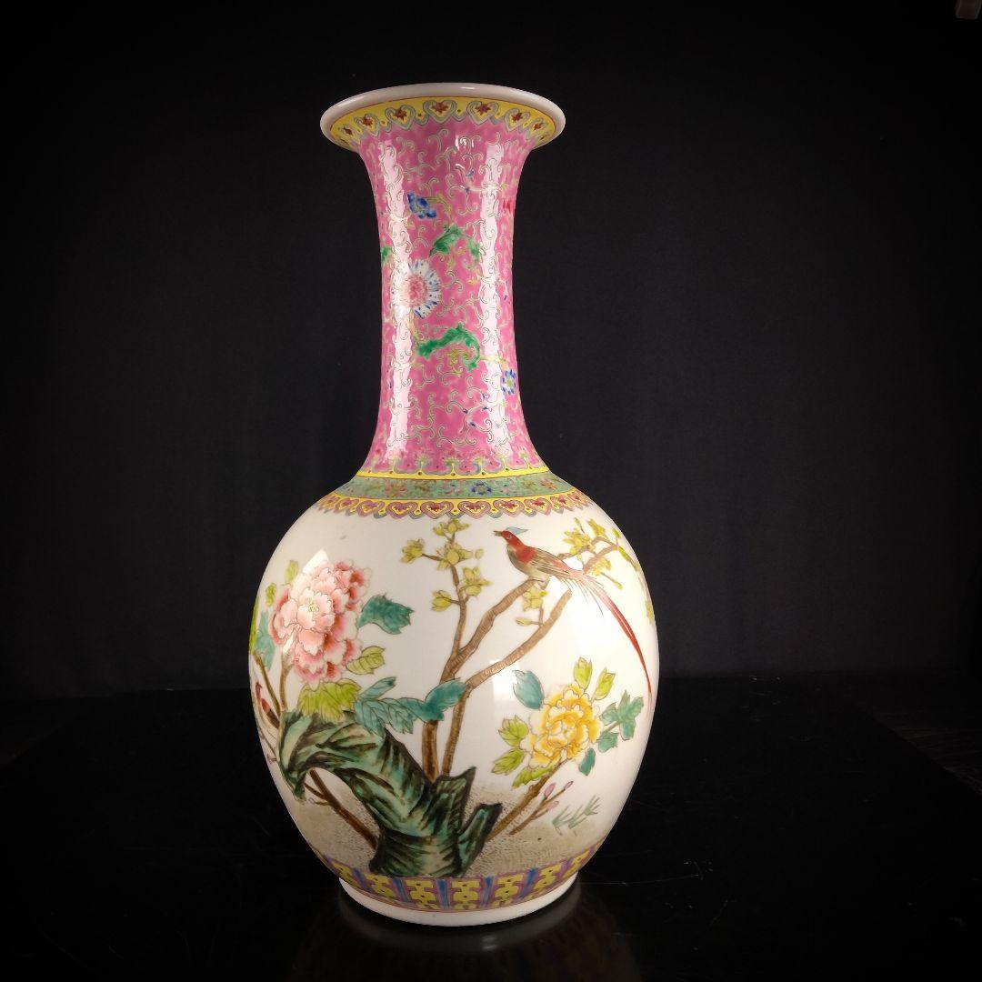 Ｘ291　時代品　中国粉彩花瓶　特大作品