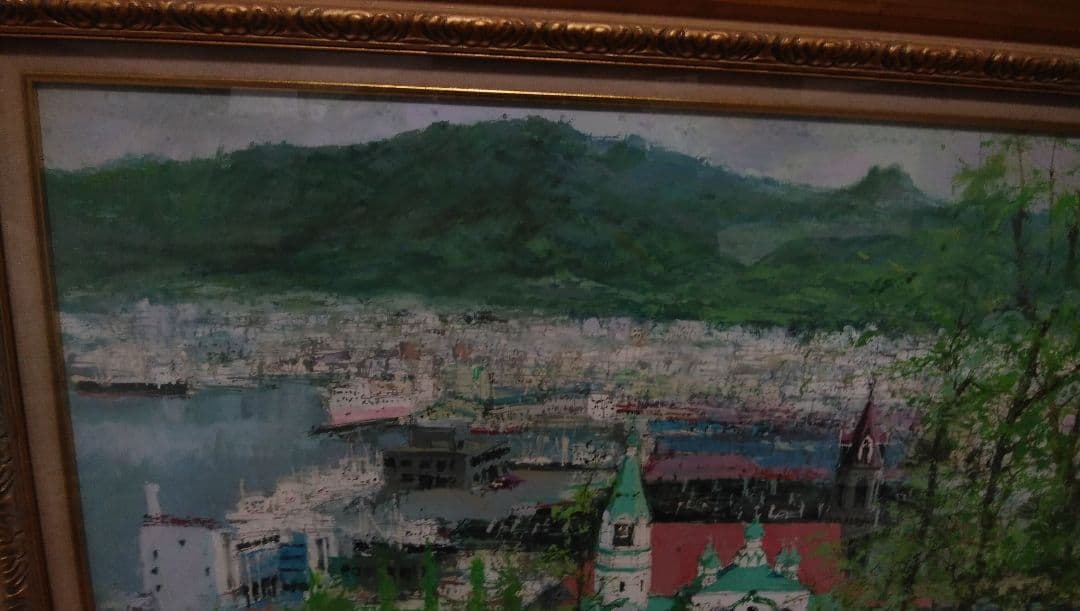 【真作】小田切 訓 函館の朝 縦480mm×横690mm M18号