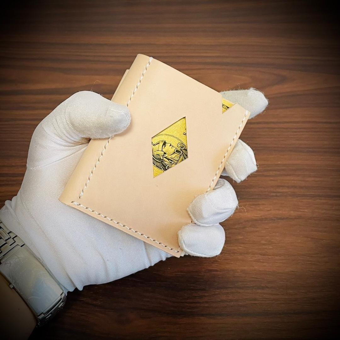 総手縫い メンズ財布 ミニ財布 小さい財布 本革 ハンドメイド ナチュラル