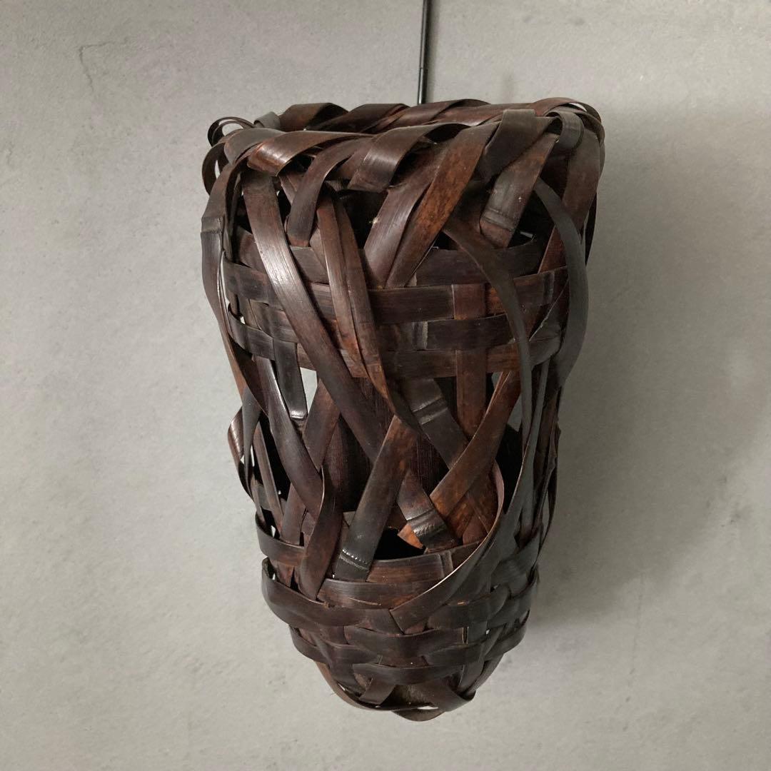 茶道具 蓑虫籠 篭花入 掛籠花入 落し付き