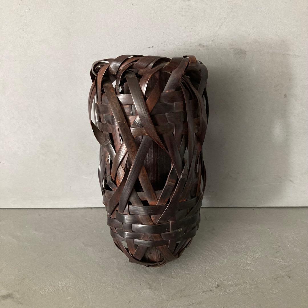 茶道具 蓑虫籠 篭花入 掛籠花入 落し付き