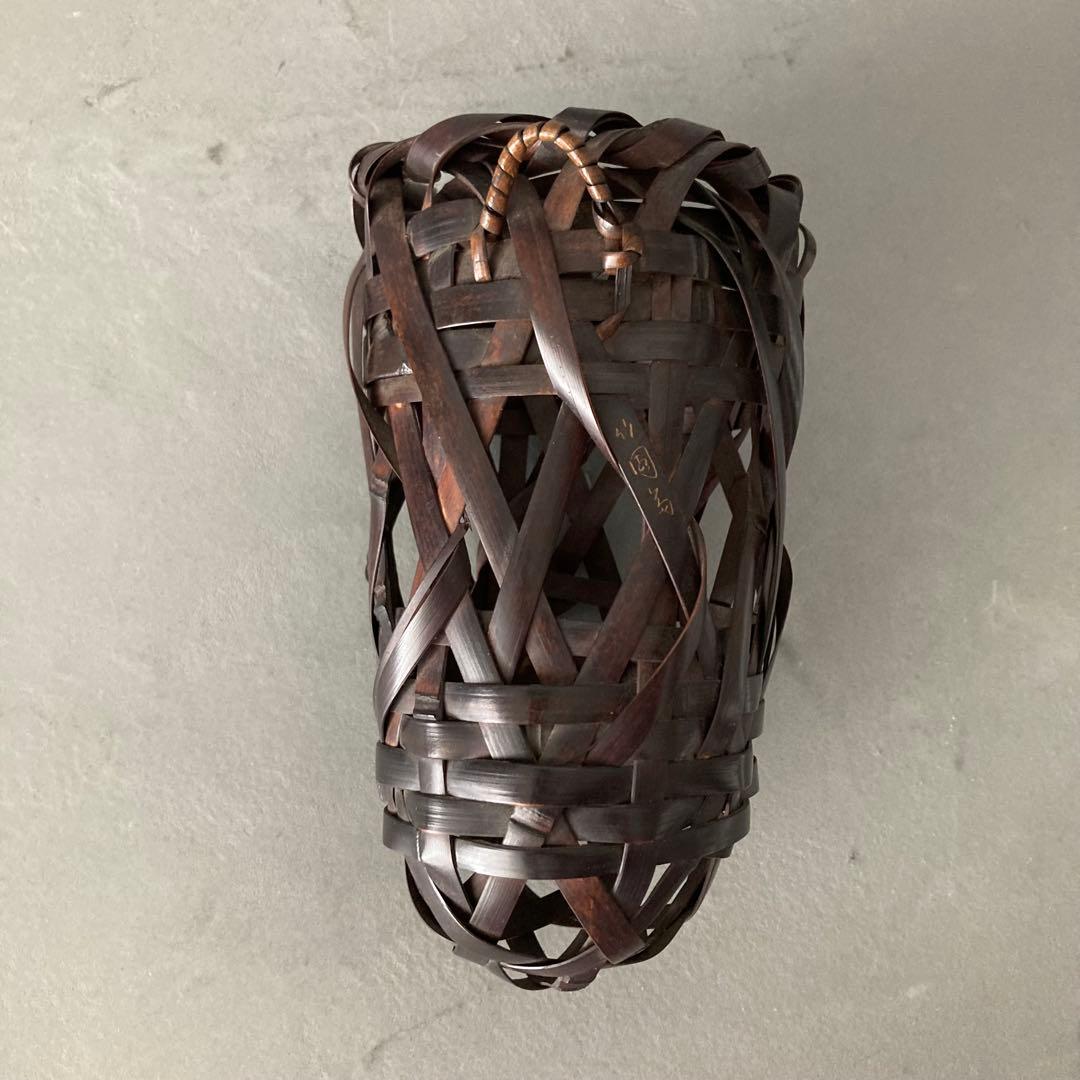 茶道具 蓑虫籠 篭花入 掛籠花入 落し付き