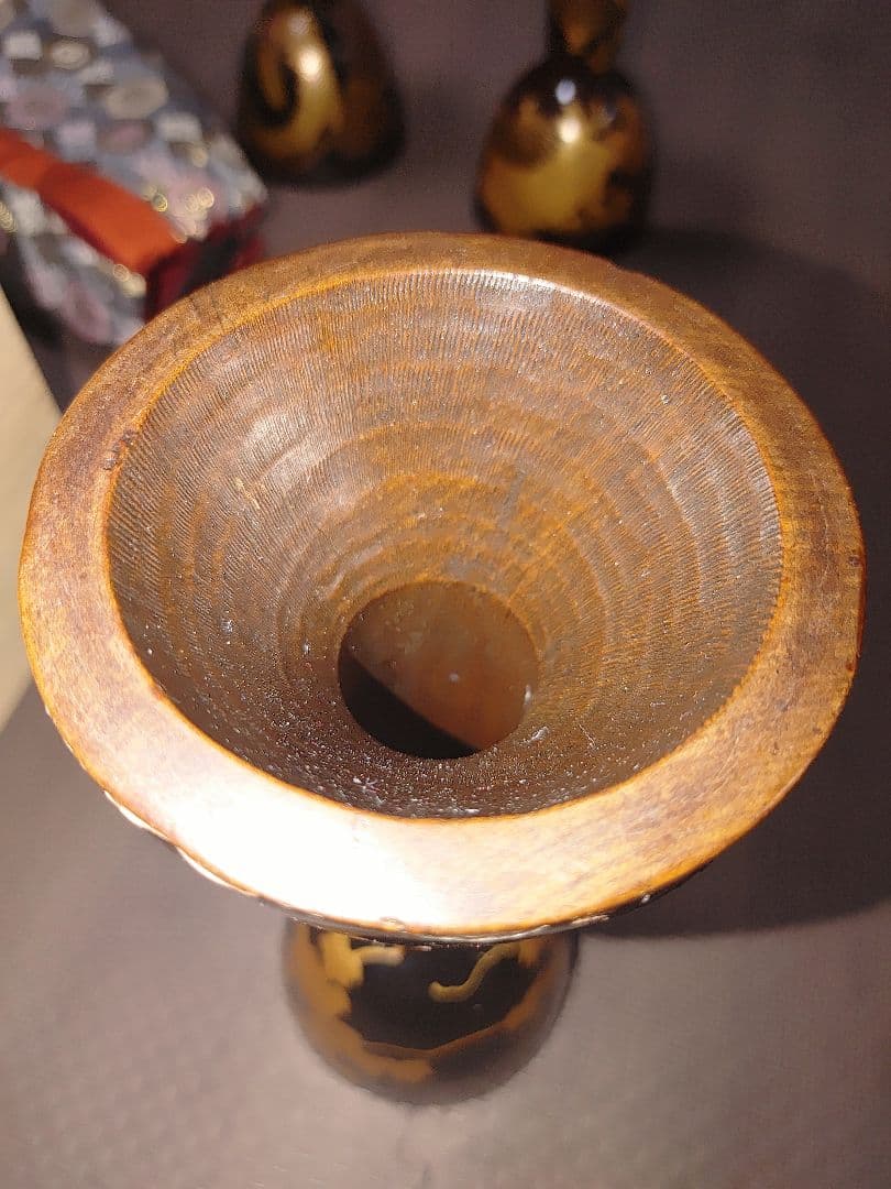 小鼓　胴 葡萄とリス