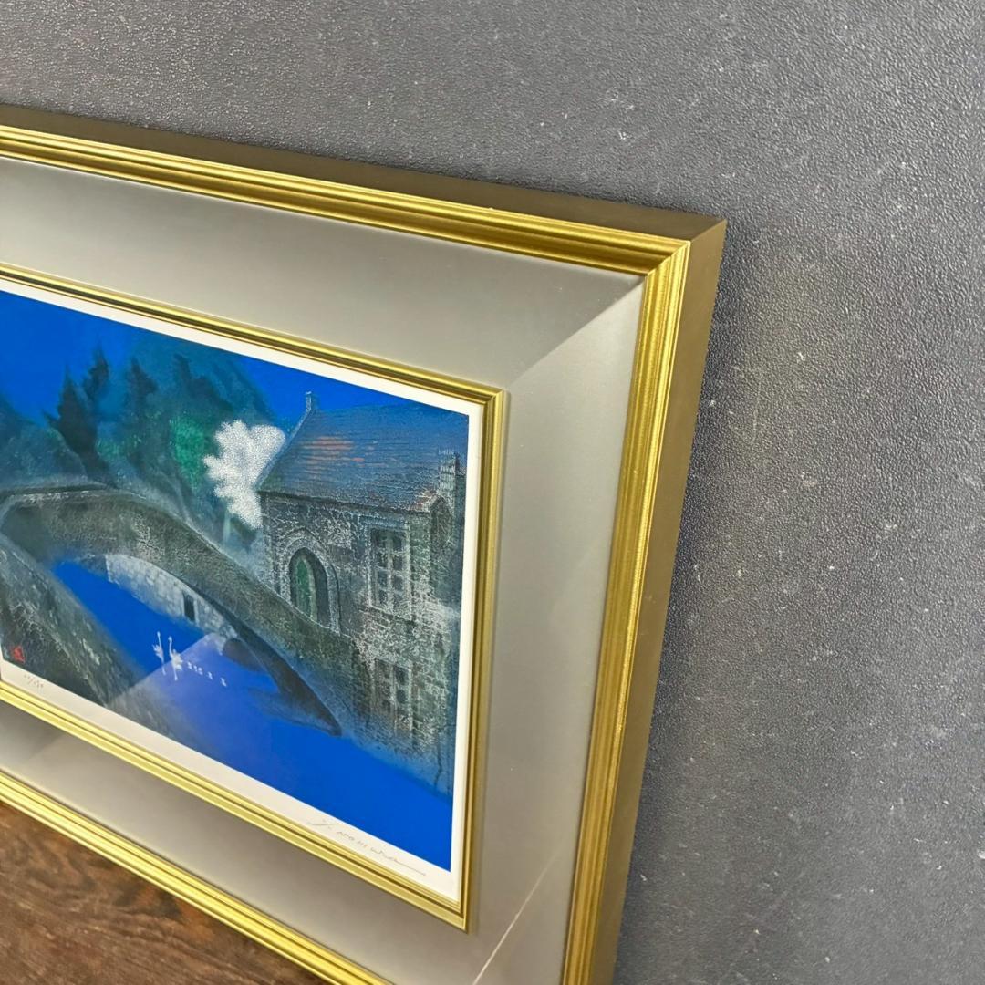 美品 野村義照「ブルージュ」シルクスクリーン 直筆サイン・証明シール有 ベルギー