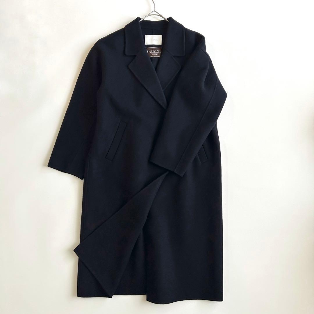 タグ有✨nano universe PURE LAMBS リバーロングコート 紺