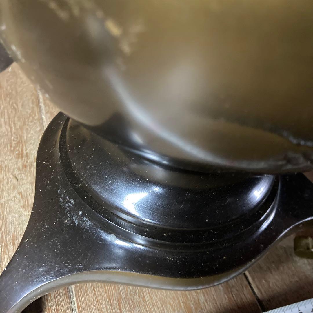 華道具　池坊　薄端　銅製花器　花入　生け花　三足　唐金製　山水　銅器　インテリア