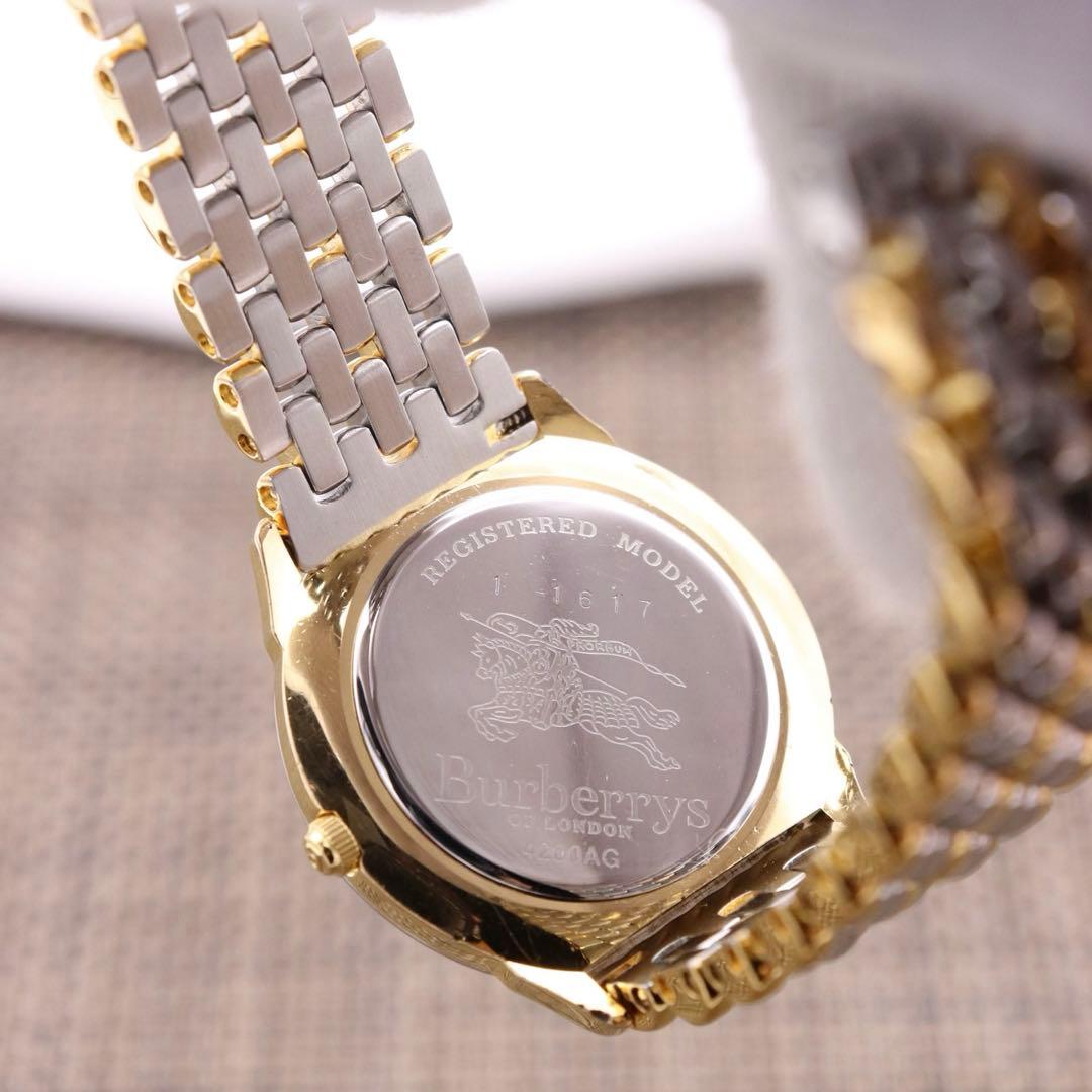正規品【新品電池】BURBERRY 4200AG/動作品 コンビ ロゴモデル