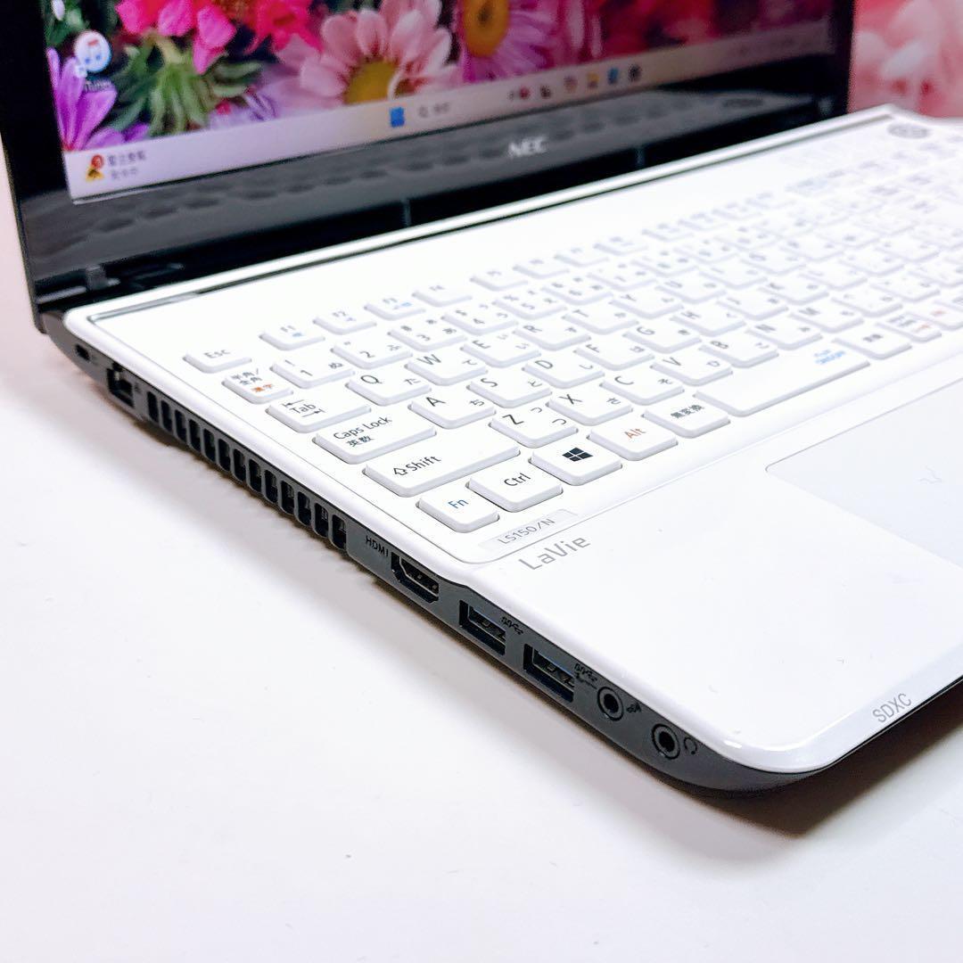 新品高速SSD✨windows11 カメラ ノートパソコン オフィス 薄型 白