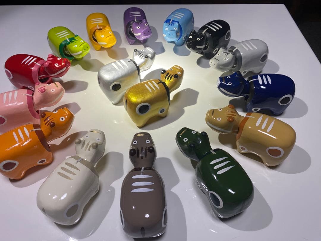 野沢民芸カラフルべこ1号16色コンプリートセット