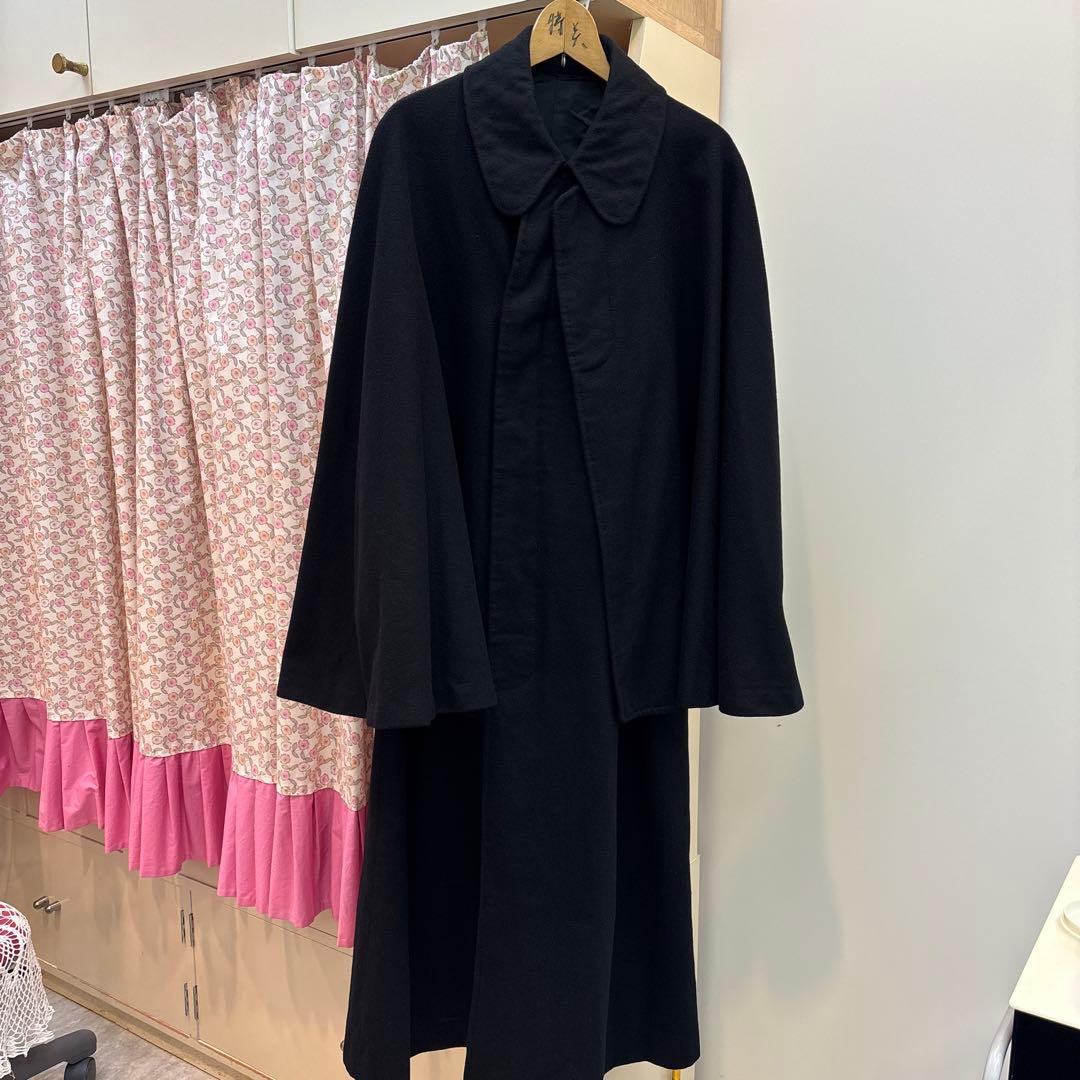 メンズ　インバネス　コート　ブラック