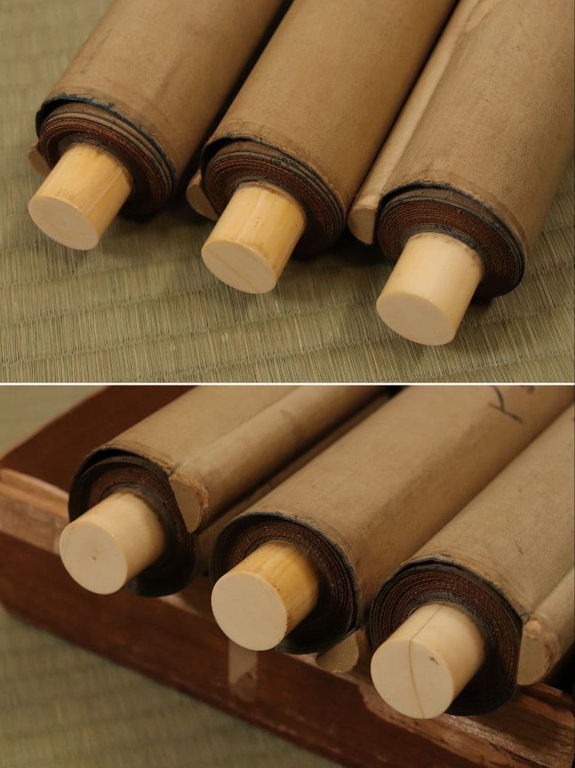 【模写】日本画 江戸後期 土佐光孚「子の日画賛」絹本 三幅対 掛軸 M784