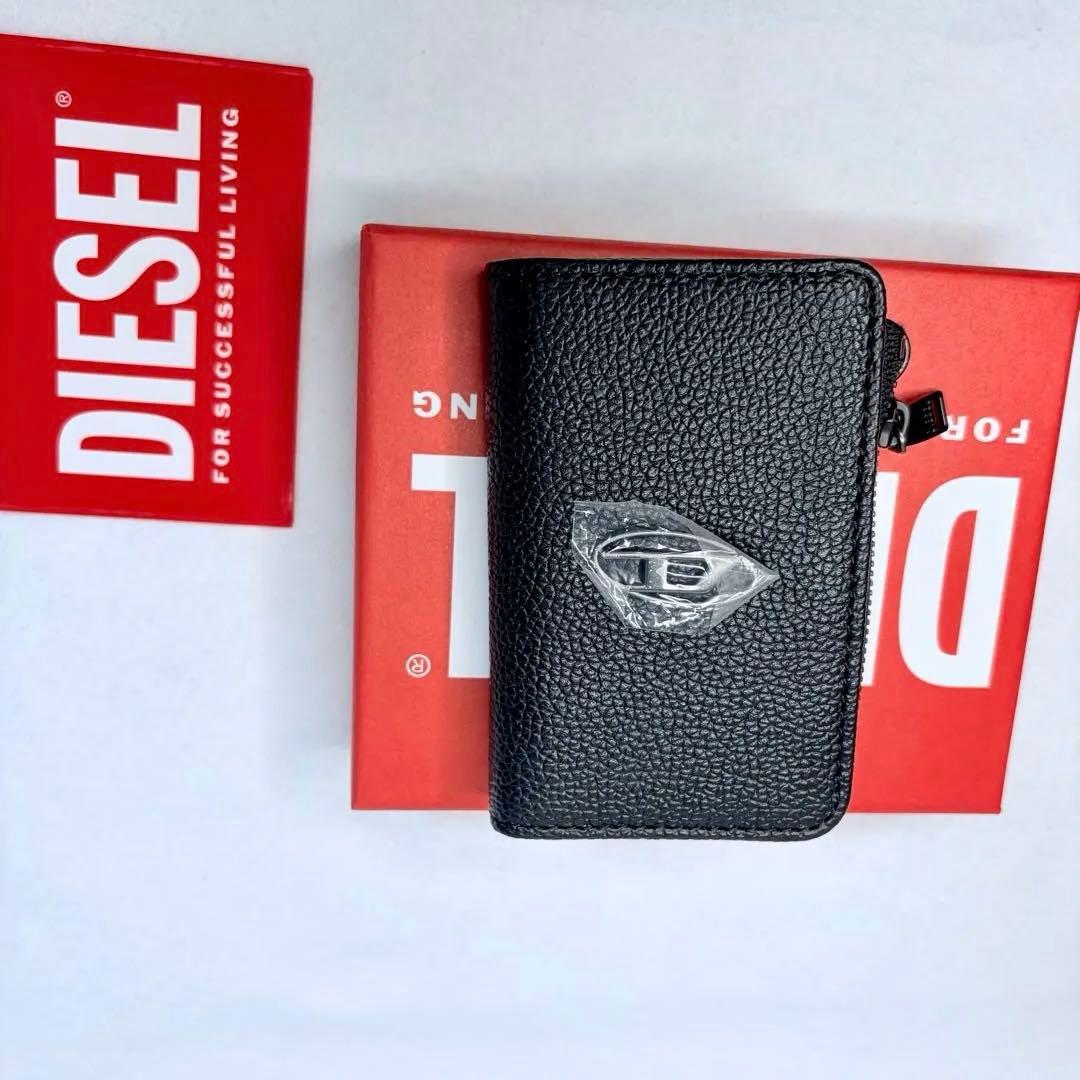 新品未使用 ディーゼル Lジップキー キーケース ケース レザー ブラック