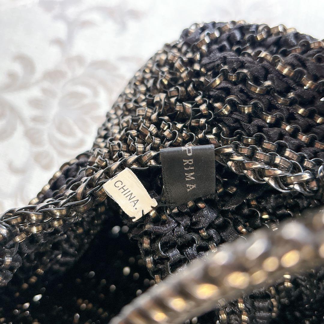 美品　アンテプリマ　黒　リボンバッグ　ハンドバッグ　ショルダー　2way