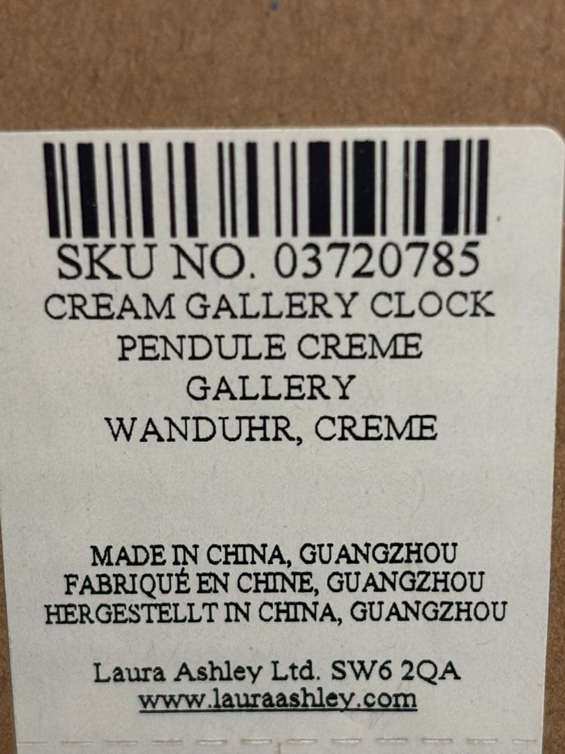 ローラアシュレイ 掛け時計 オフホワイト
