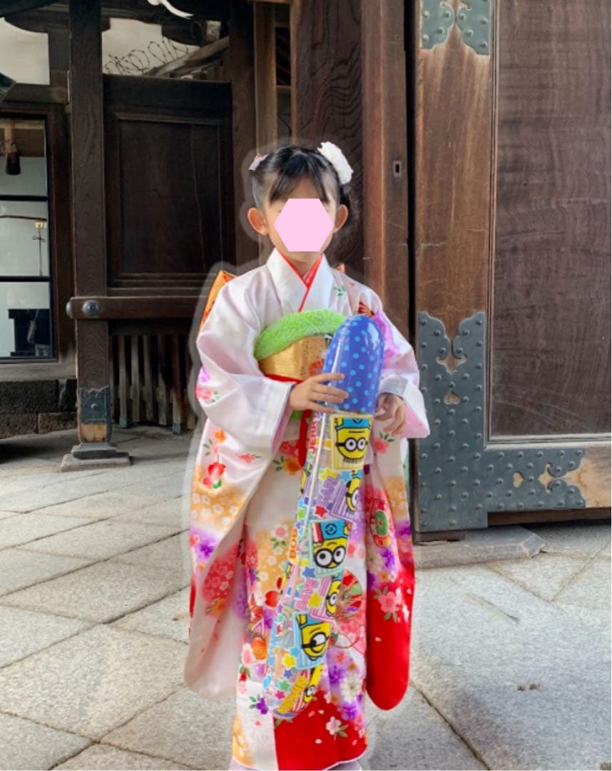 【しろねり】 七五三 7歳 正絹 着物フルセット