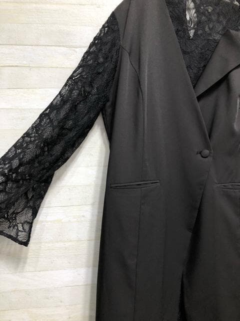 新品☆3L♪レース×ジャケット重ね着風ワンピースドレス☆☆A210