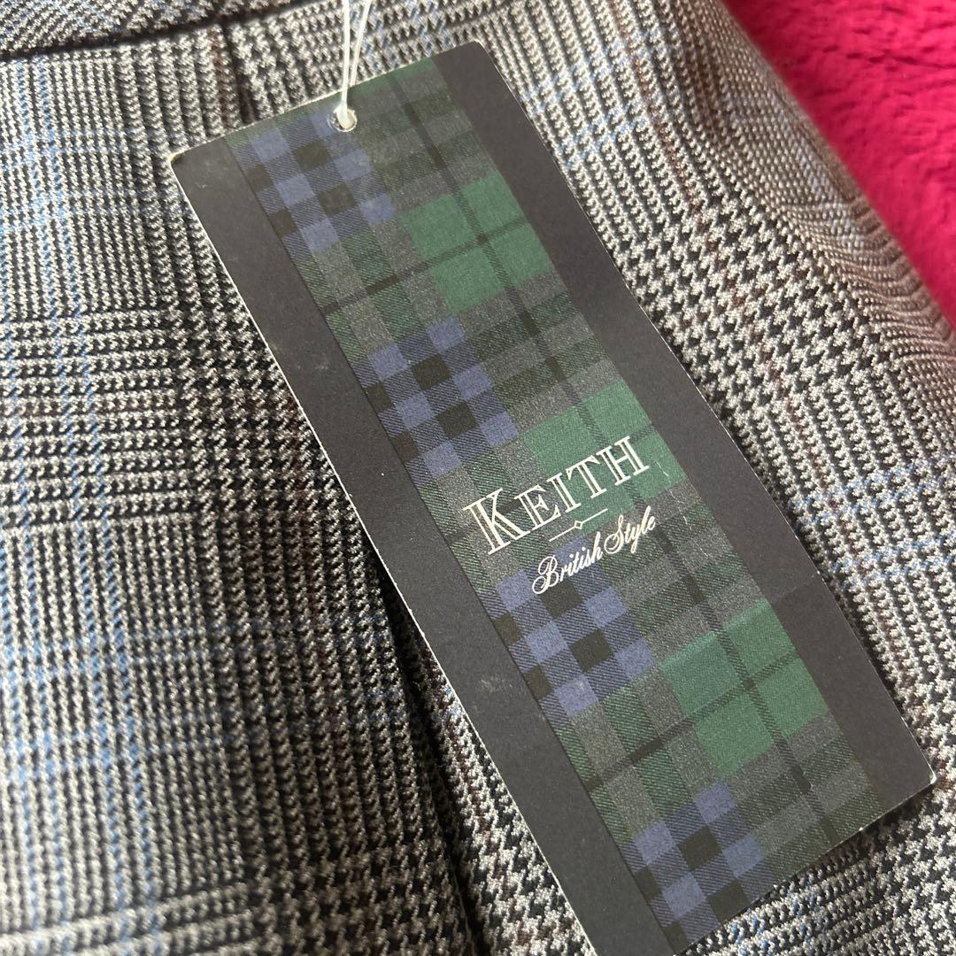KEITH グレー チェック柄スカート 新品タグ付き