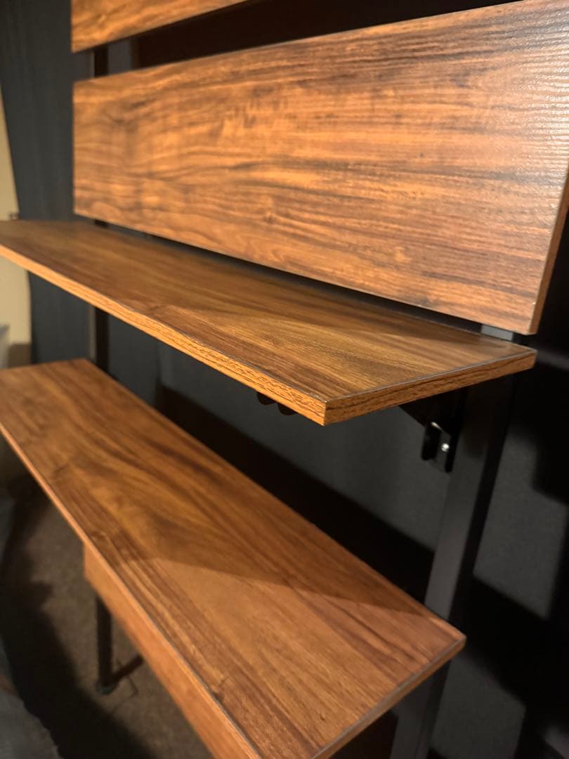 木製パーテーション 5段棚付き ブラウン