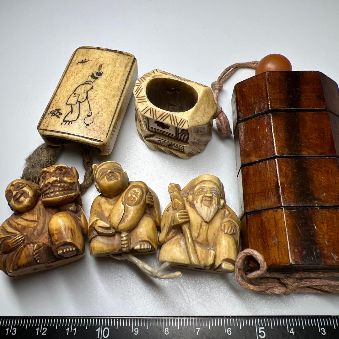 時代　極上根付、印籠セット　111g 東Y8-0109☆2Fトヒカ