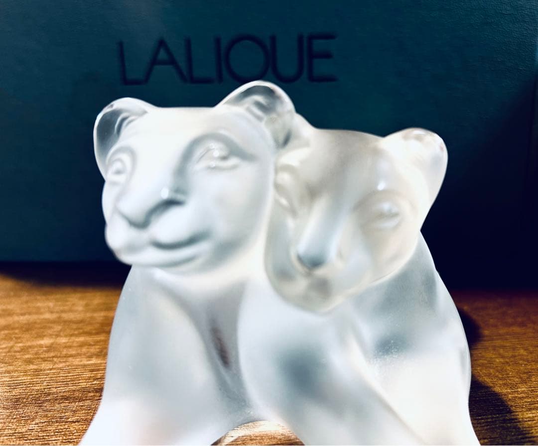 LALIQUE ラリック　愛合うライオン達　置物 オブジェ フィギュリン