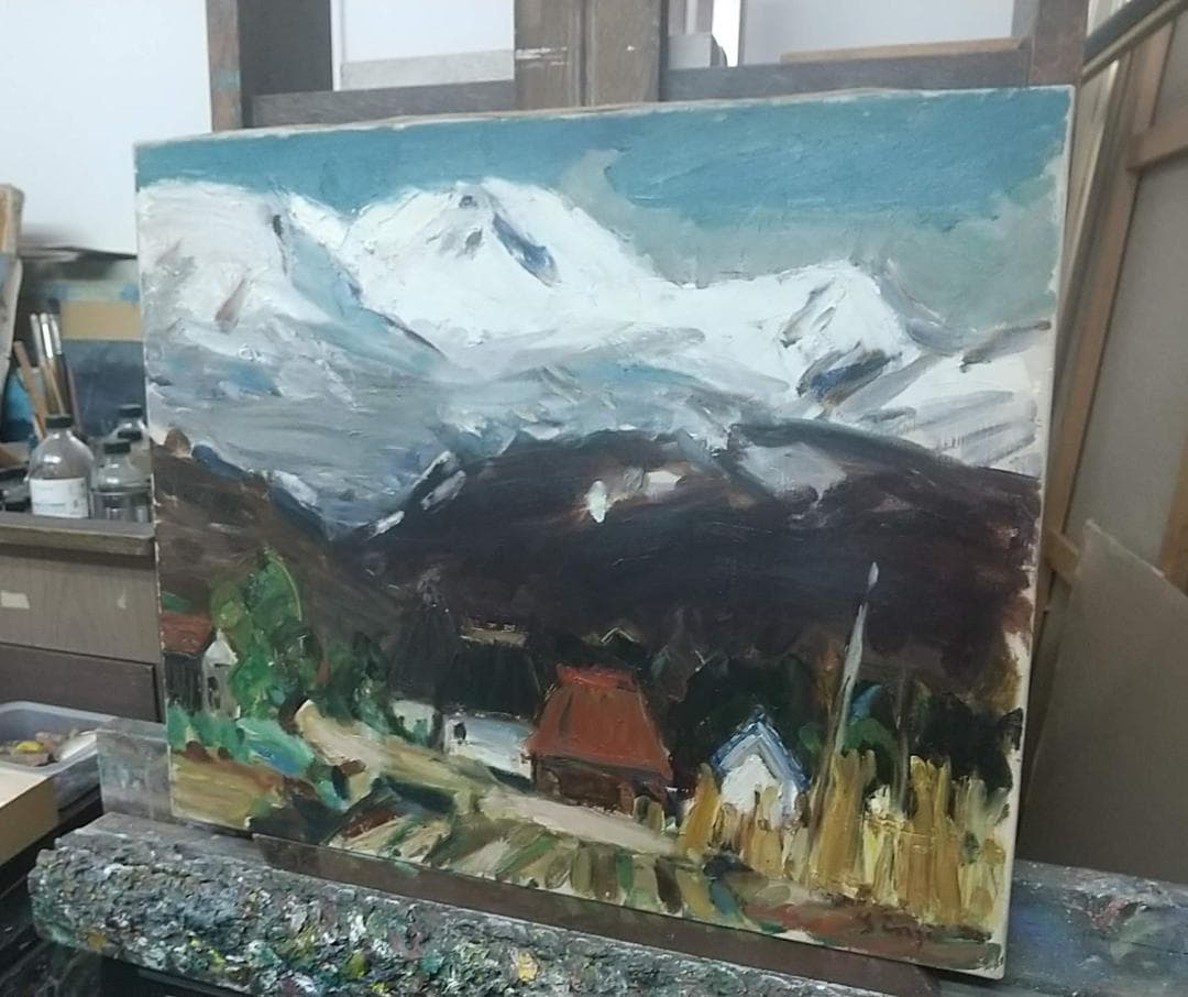 「白馬村」'66 絵画 油絵