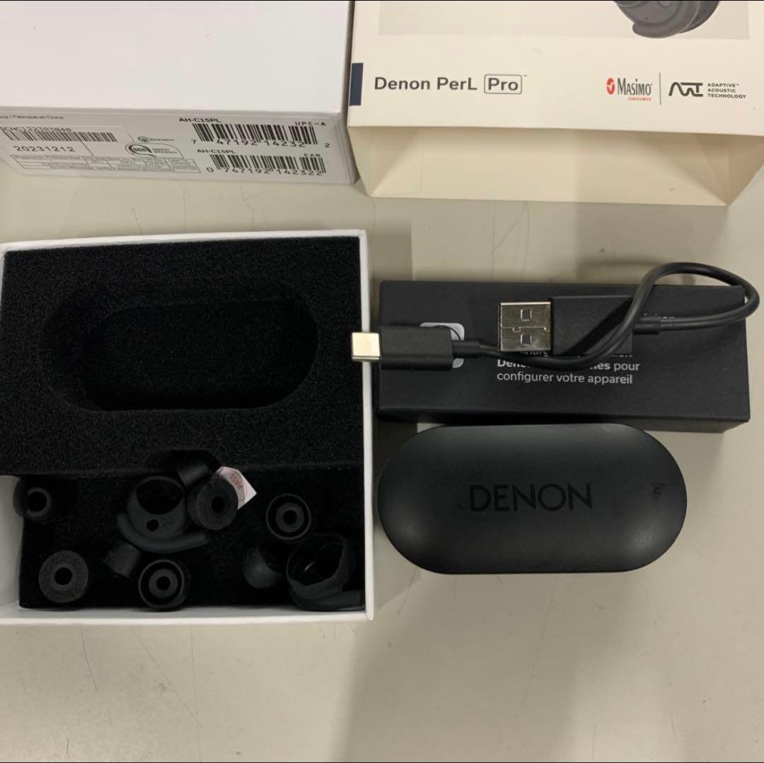 Q3190 DENON PerL Pro ワイヤレスイヤホン ブラック