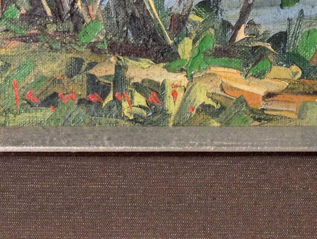 【真作】絵画　油彩6号　尾瀬風景　自然の静けさを描いた一枚　癒しの風景　W92