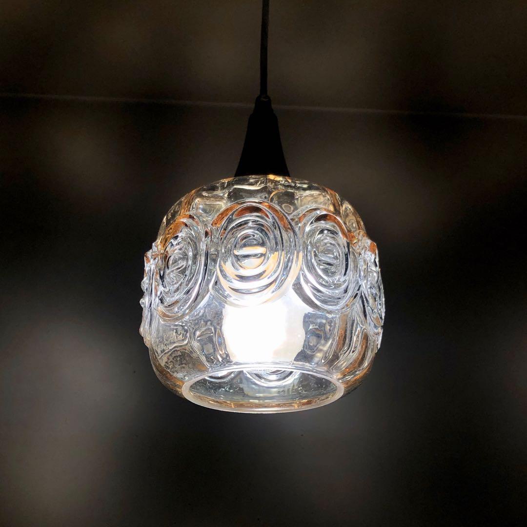 デンマーク　北欧ヴィンテージガラスペンダントランプ