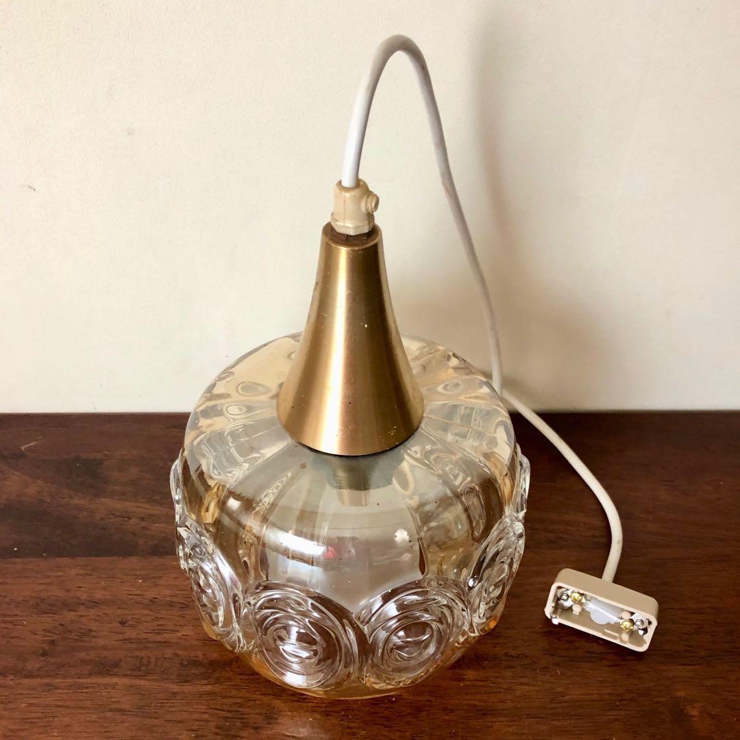 デンマーク　北欧ヴィンテージガラスペンダントランプ