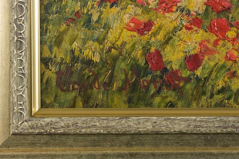 モネ　油彩　肉筆『風景画』表サイン　画廊シール　F12号　額装　b551